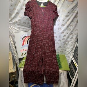 Adelyn Rae Black and Red Patterned Jumpsuit